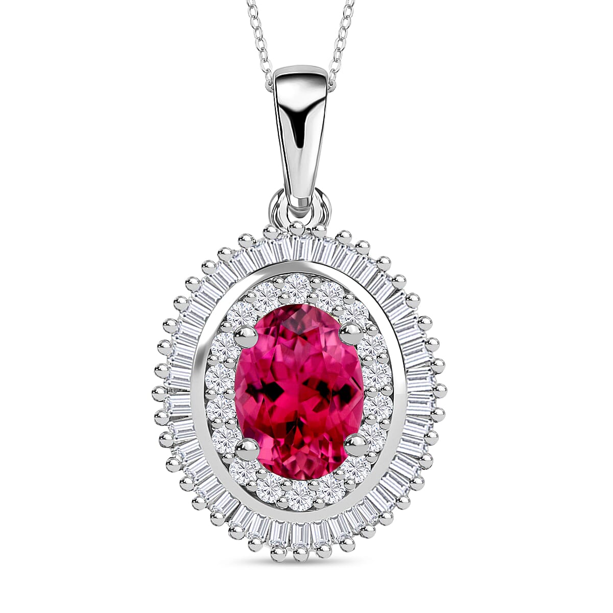 Rhapsody AAAA Mozambique Ruby and E-F VS2 Diamond Pendant Necklace 20 Inches in 950 Platinum 1.08 ctw