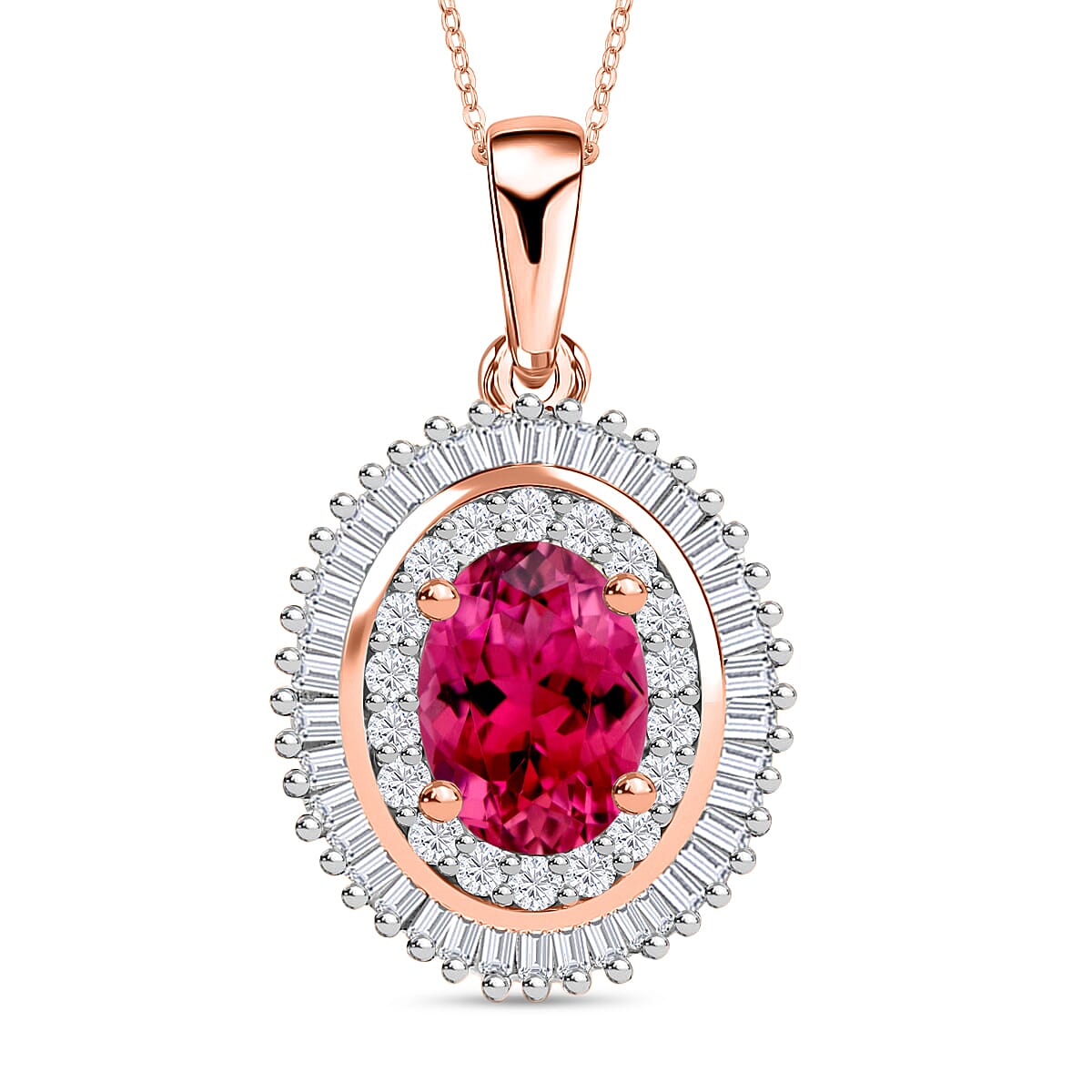 Rhapsody AAAA Mozambique Ruby and E-F VS2 Diamond Pendant Necklace 20 Inches in 950 Platinum 1.08 ctw