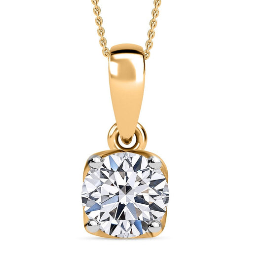 Luxuriant Lab Grown Diamond (G-H, SI) Pendant Necklace (20 Inches) in Vermeil YG Over Sterling Silver 0.50 ctw