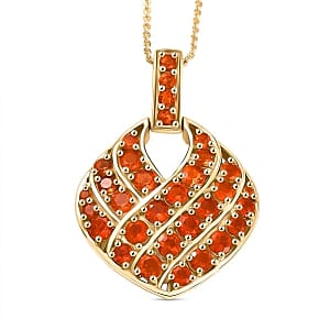 D''Joy Fire Opal Pendant Necklace (20 Inches) in 18K Vermeil YG Over Sterling Silver 2.05 ctw