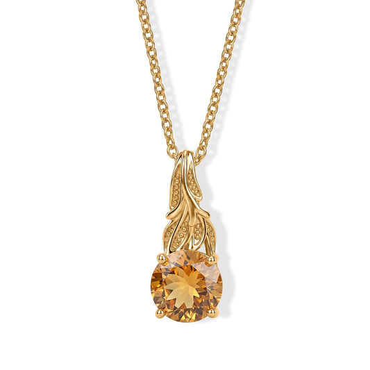 EverTrue Brazilian Citrine Pendant in 18K YG Plated with ION Plated YG Stainless Steel Necklace (20 Inches) 2.65 ctw