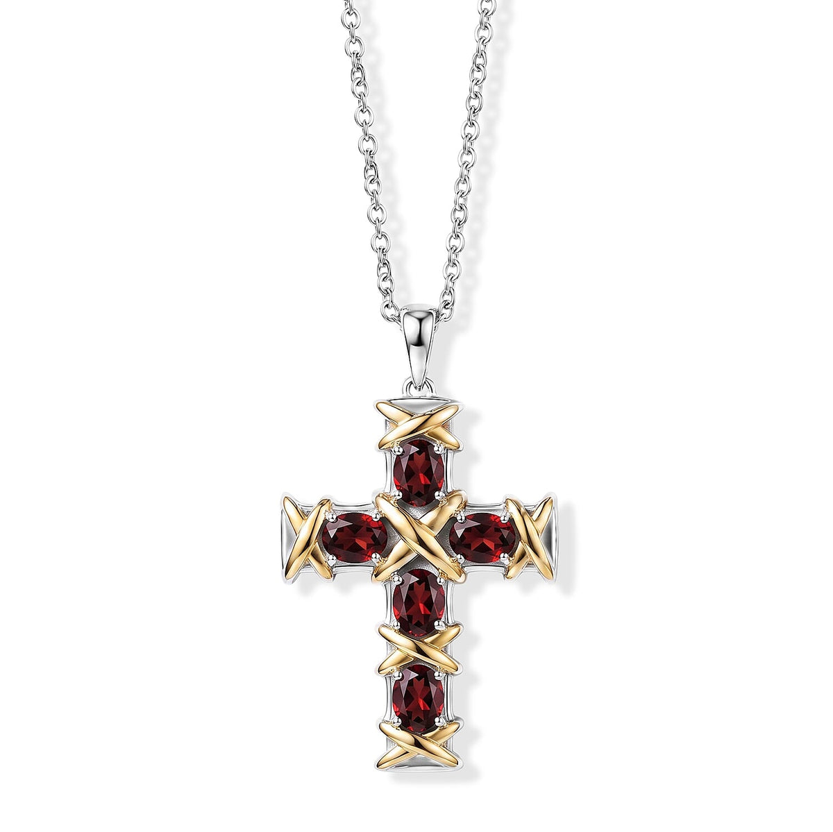 EverTrue African Amethyst Pendant in 18K YG Plated and Platinum Bond with Stainless Steel Necklace (20 Inches) 1.80 ctw