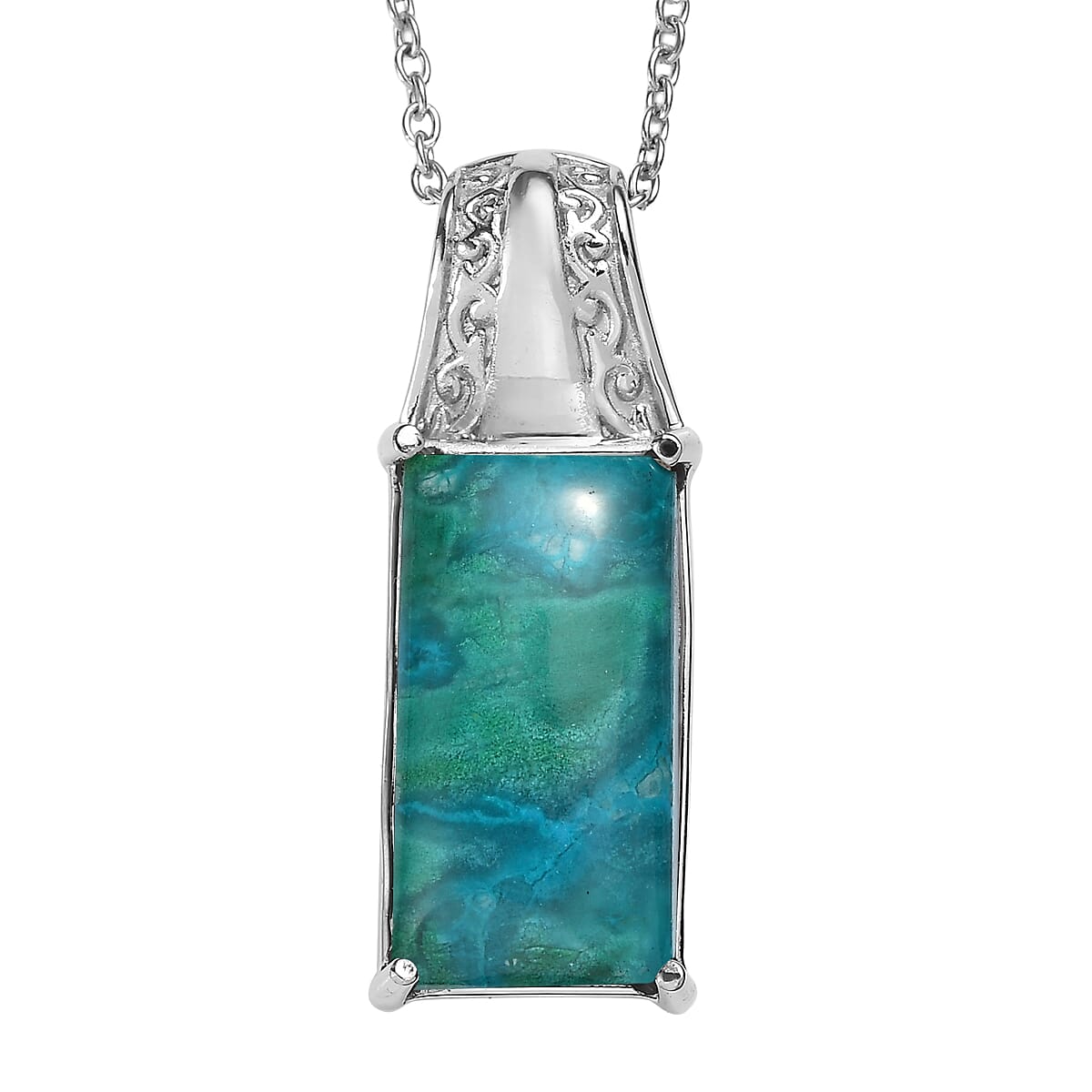 EverTrue Opalina Pendant Necklace (20 Inches) in Stainless Steel 10.15 ctw