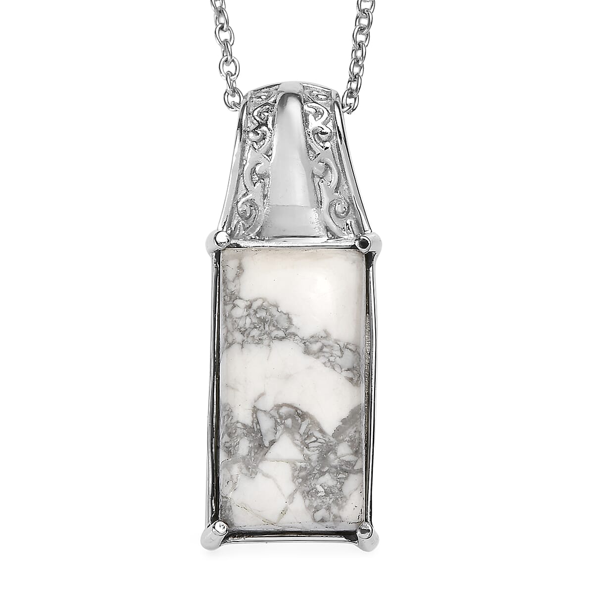EverTrue Opalina Pendant Necklace (20 Inches) in Stainless Steel 10.15 ctw