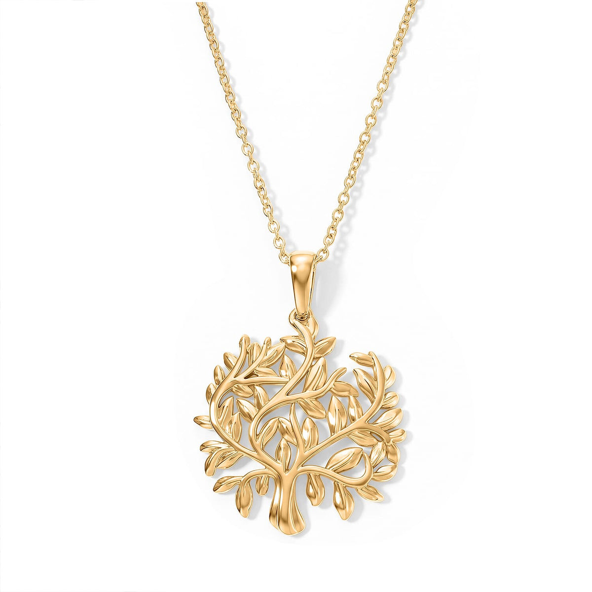 EverTrue Bronzella Collection Tree of Life Pendant in 18K YG Plated Bronze with ION Plated YG Stainless Steel Necklace (20 Inches)