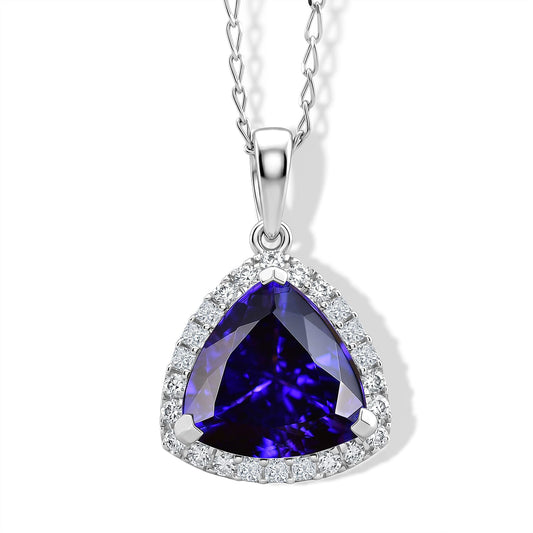 Certified & Appraised Rhapsody 950 Platinum AAAA Tanzanite, Diamond (VS) (0.34 cts) Pendant Necklace (20 Inches) 4.00 ctw