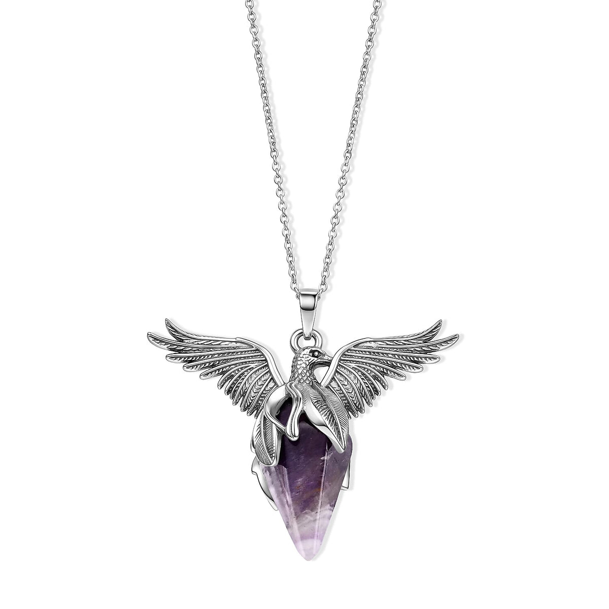 African Amethyst Pendant in Silvertone with Stainless Steel Necklace (20 Inches) 45.00 ctw 4491227