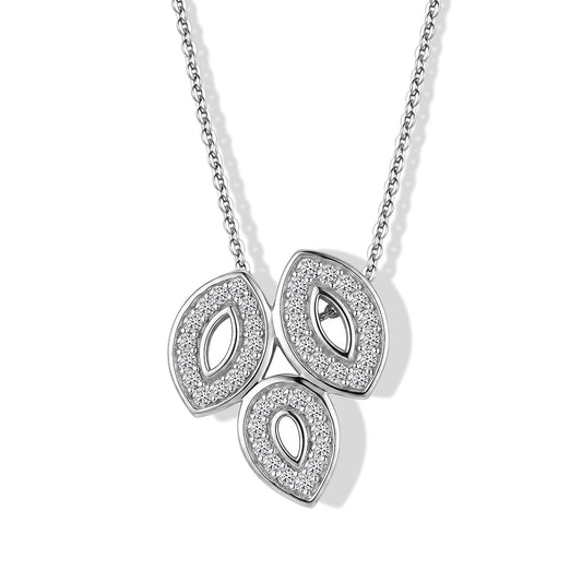 Luxuriant Lab Grown Diamond (G-H,SI) Pendant Necklace (20 Inch) in Rhodium Over Sterling Silver 0.20 ctw