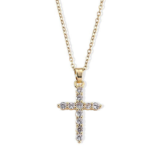 Simulated Diamond Pendant in Goldtone with ION Plated YG Stainless Steel Necklace (16-18 Inches) 2.00 ctw 4494010