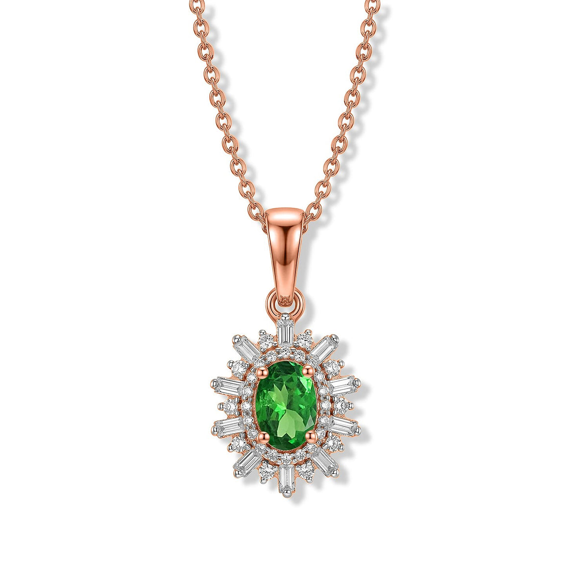 D'Joy Premium Kanchanaburi Blue Sapphire (D) and Moissanite Pendant Necklace (20 Inches) in Rhodium Over Sterling Silver 1.20 ctw