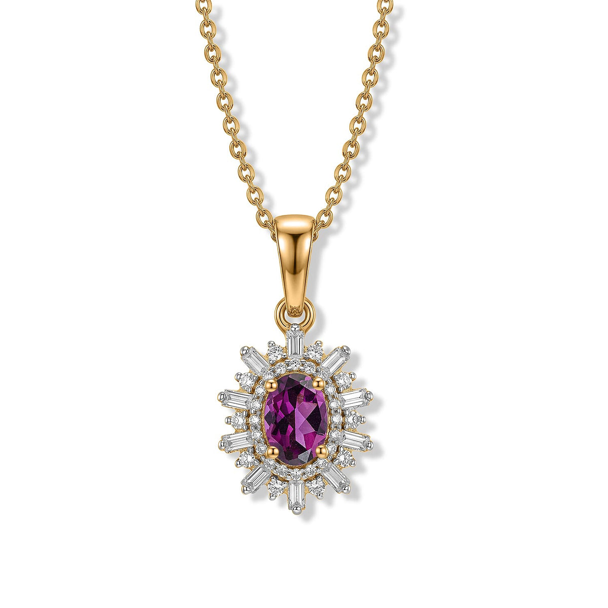D'Joy Premium Kanchanaburi Blue Sapphire (D) and Moissanite Pendant Necklace (20 Inches) in Rhodium Over Sterling Silver 1.20 ctw