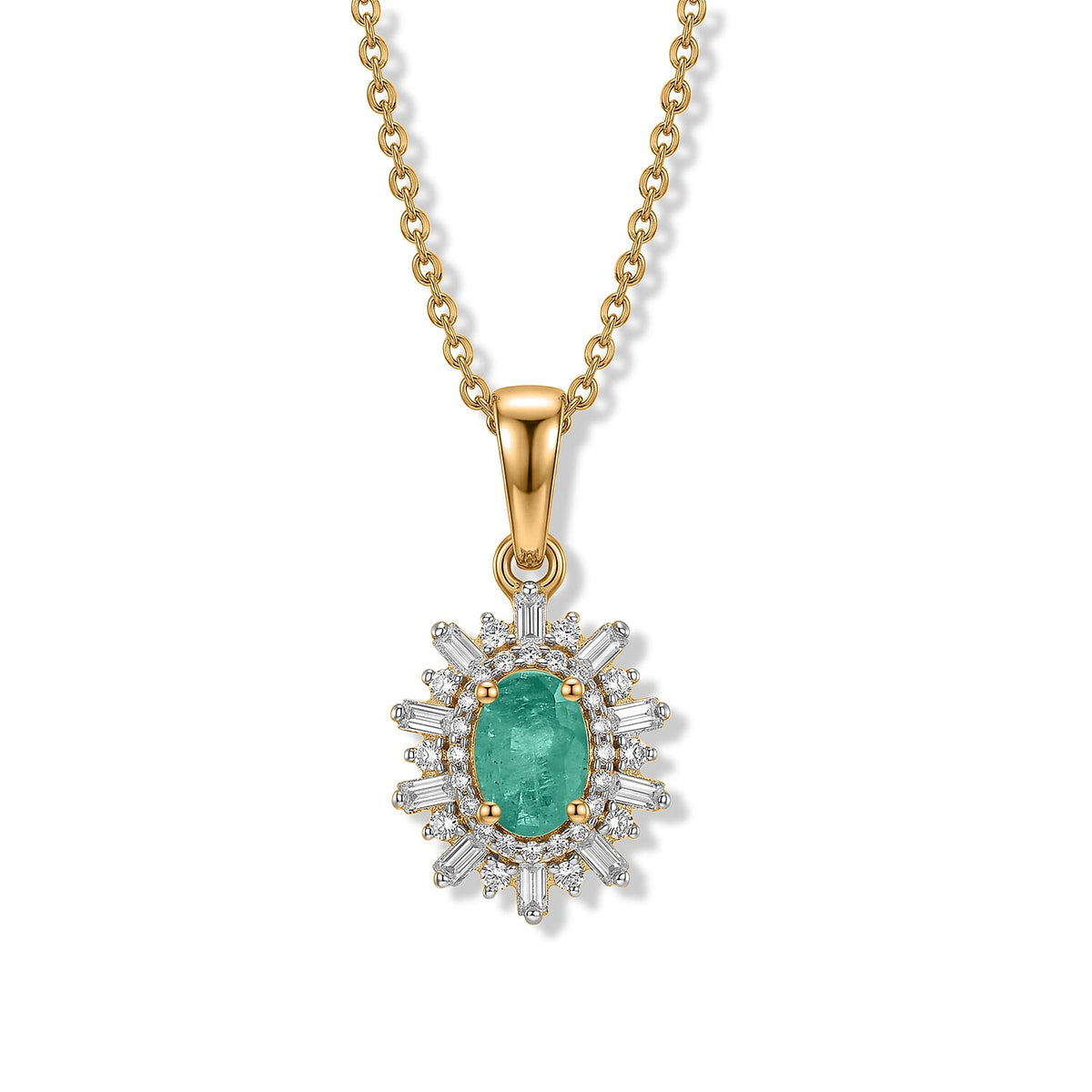 D'Joy Premium Kanchanaburi Blue Sapphire (D) and Moissanite Pendant Necklace (20 Inches) in Rhodium Over Sterling Silver 1.20 ctw