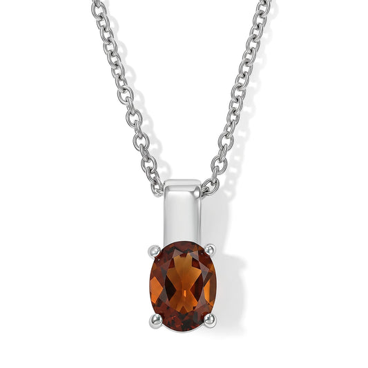D''Joy Green Gold Quartz Pendant in Rhodium Over Sterling Silver with Stainless Steel Necklace (20 Inch) 1.15 ctw