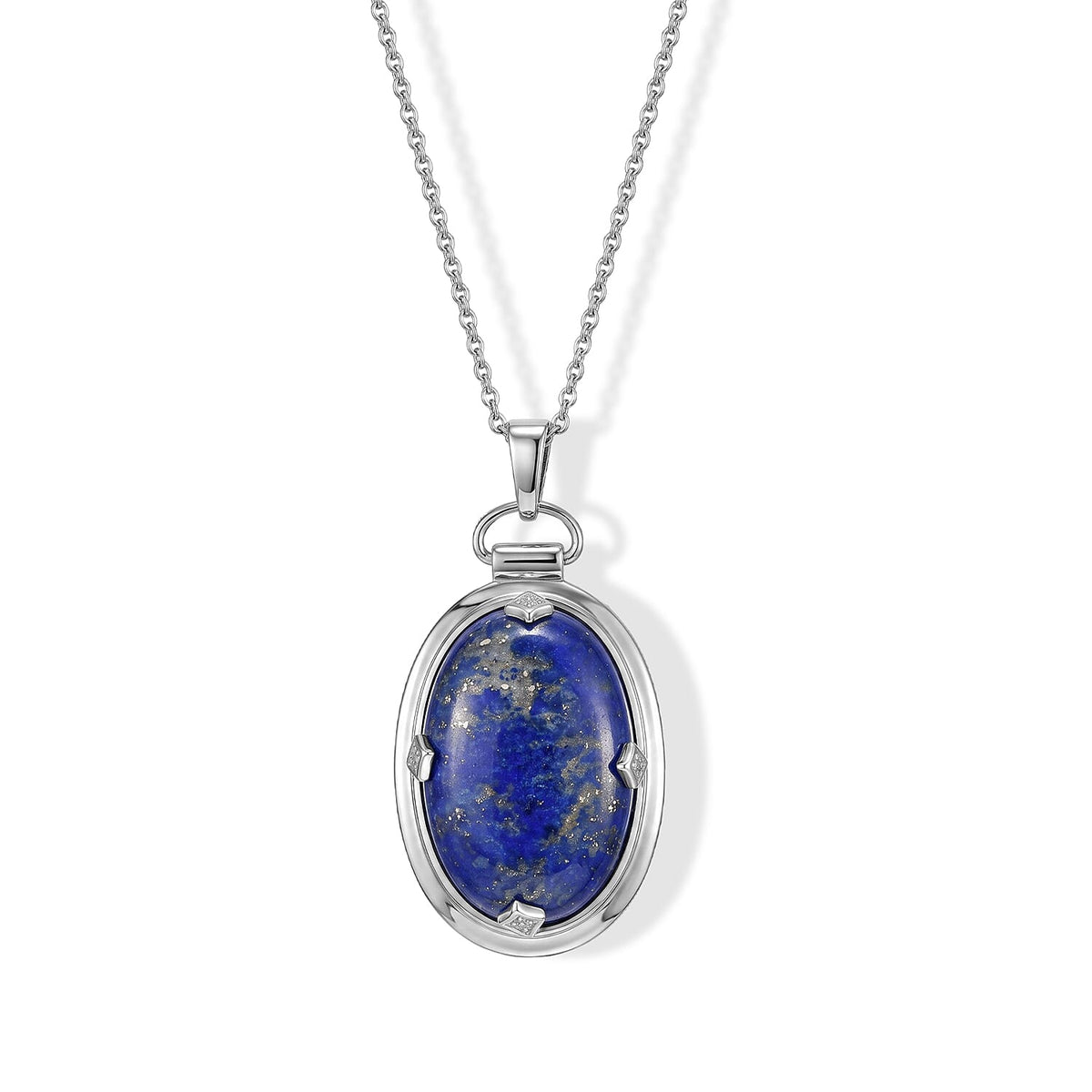 EverTrue Lapis Lazuli 36.65 ctw Pendant Necklace in Stainless Steel 20 Inches