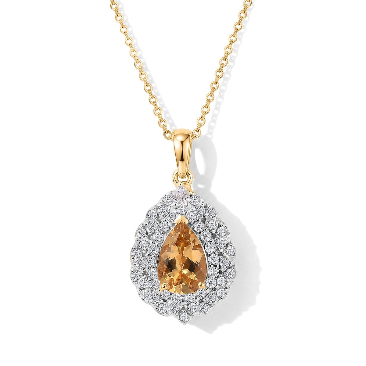 Pendant with Snake Chain (Size 18) in 18K YG Vermeil Sterling Silver 2.48 ctw