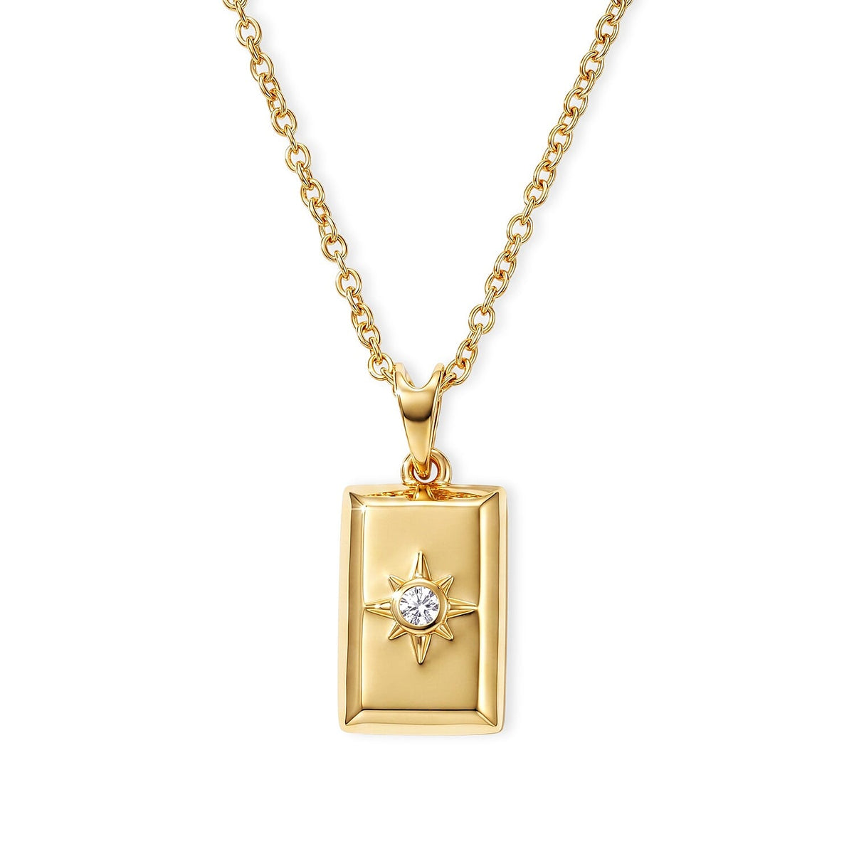 D''Joy Diamond Assent Pendant in 18K YG Over Sterling Silver with 18K YG Plated Stainless Steel Necklace 20 Inches