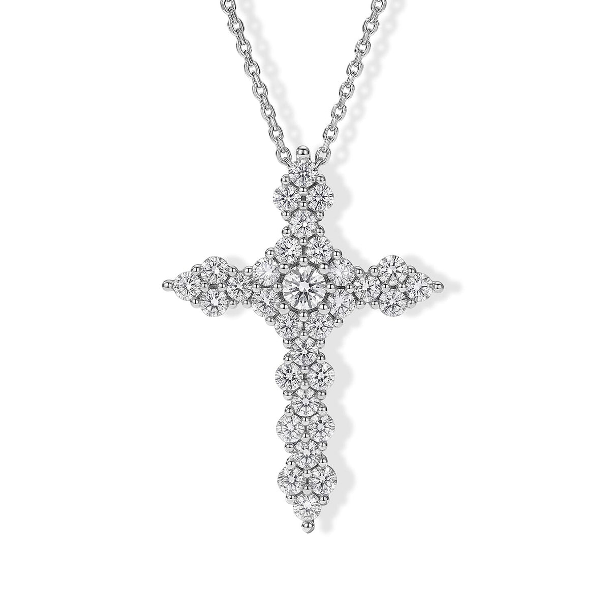 Luxuriant Lab Grown Diamond G-H SI 1 ctw Pendant Necklace in Rhodium Over Sterling Silver 20 Inch