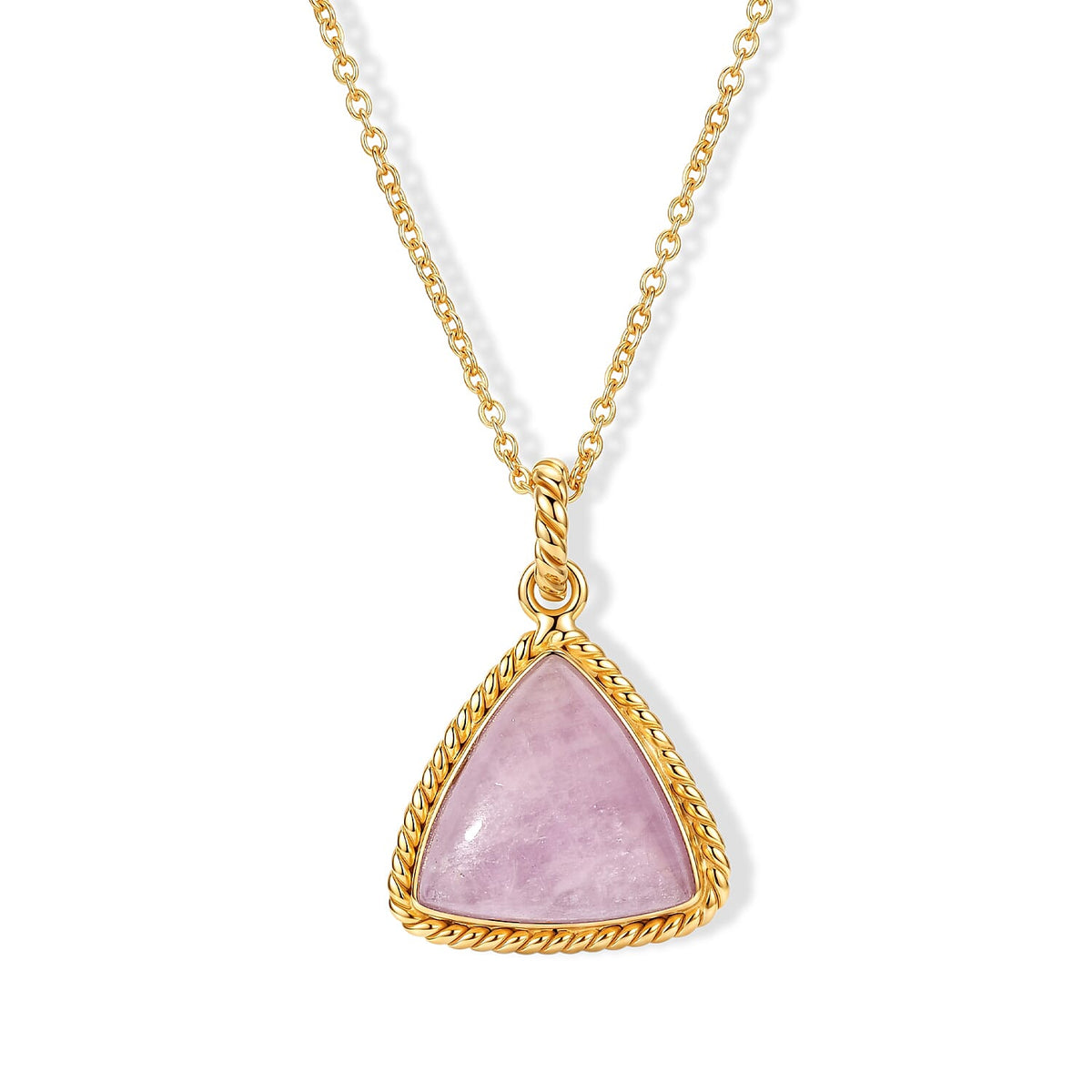 EverTrue Kunzite 10.30 ctw Pendant in 18K YG Plated with ION Plated YG Stainless Steel (20 Inches)
