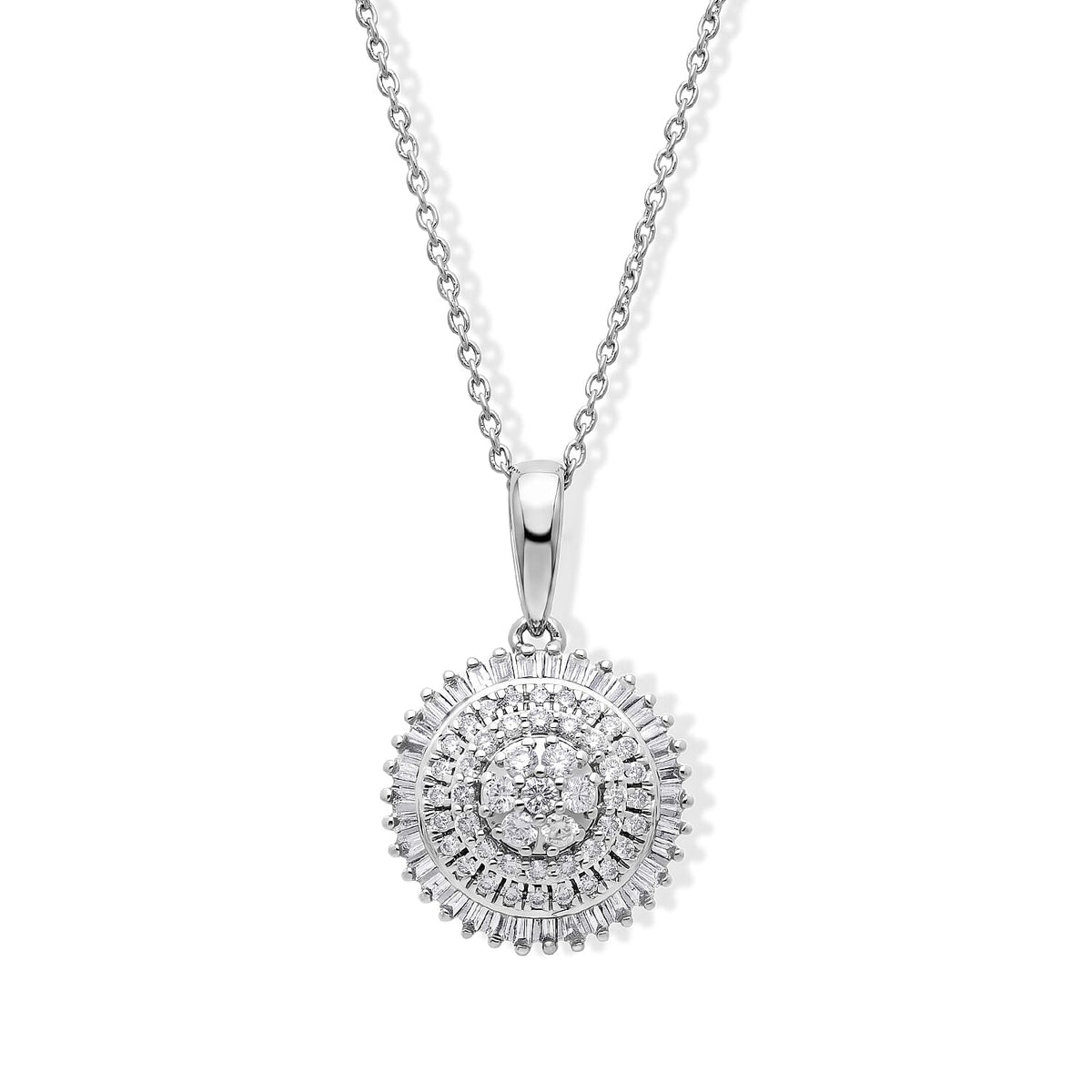 Luxoro Diamond 0.50 ctw Pendant Necklace in 10K White Gold (18 Inches)