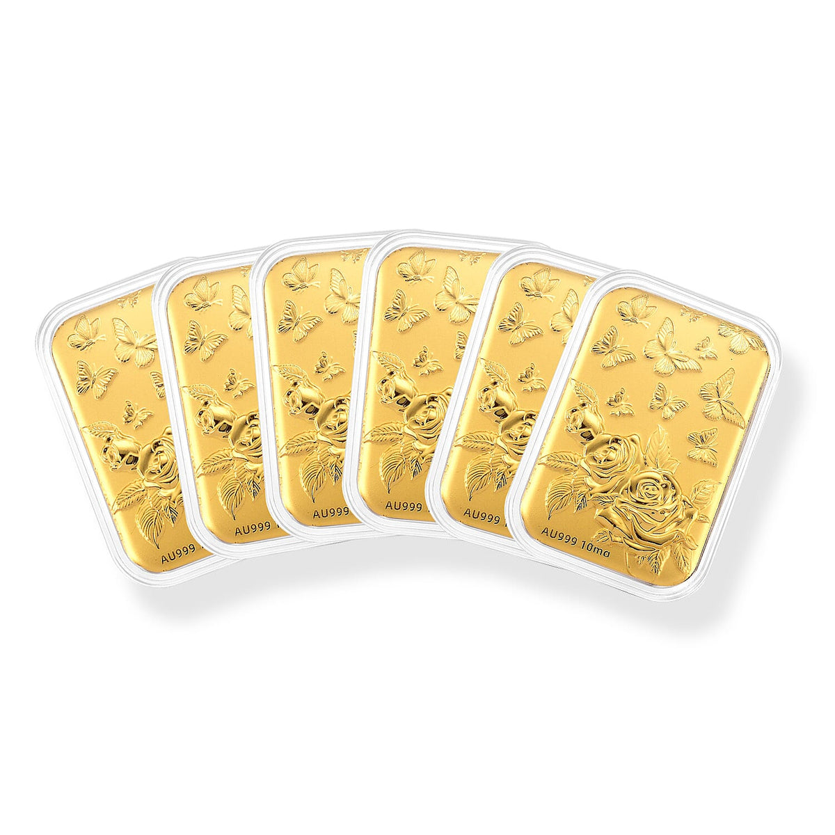 Set of 6 - Butterfly Family with Rose, Where roses bloom, butterflies always stay