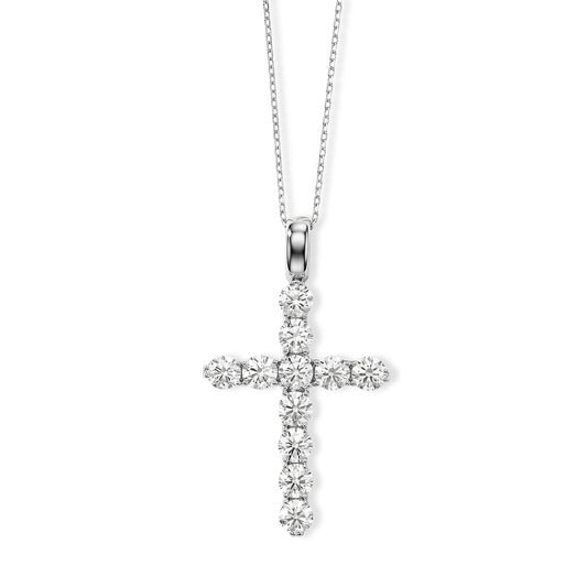 Moissanite Pendant Necklace (18 Inches) in Sterling Silver 5.00 ctw