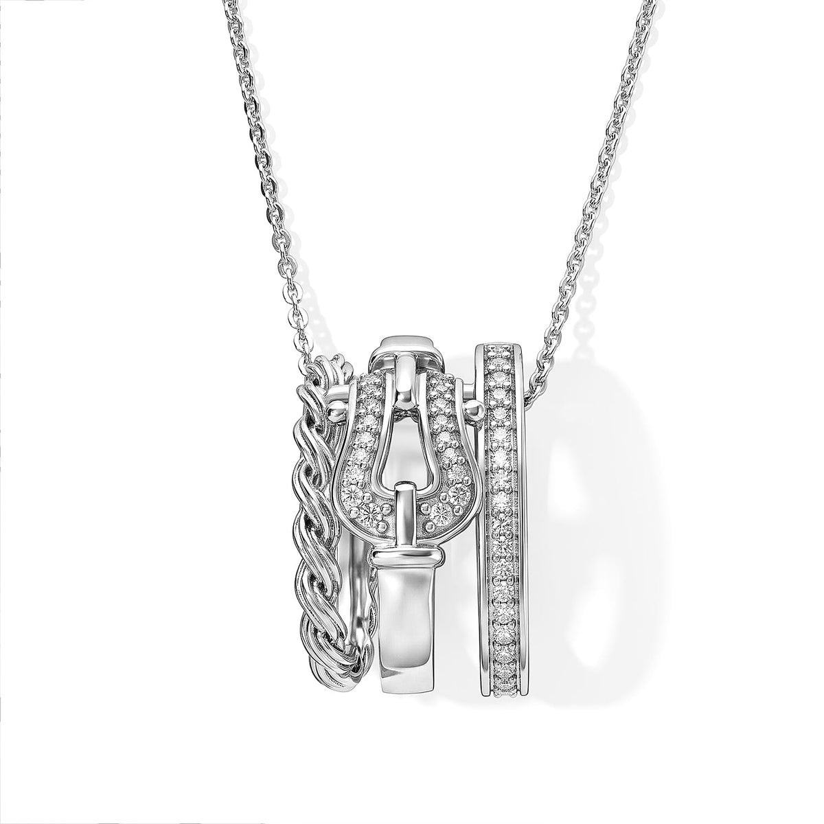 GP White Diamond 0.20 ctw Pendant Necklace in Rhodium Over Sterling Silver 20 Inches