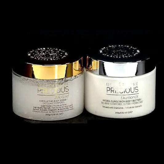 Bellapierre Precious 24K Gold Body Scrub and Diamond Body Butter (2x 10.58oz, Ships in 5-7 Days)