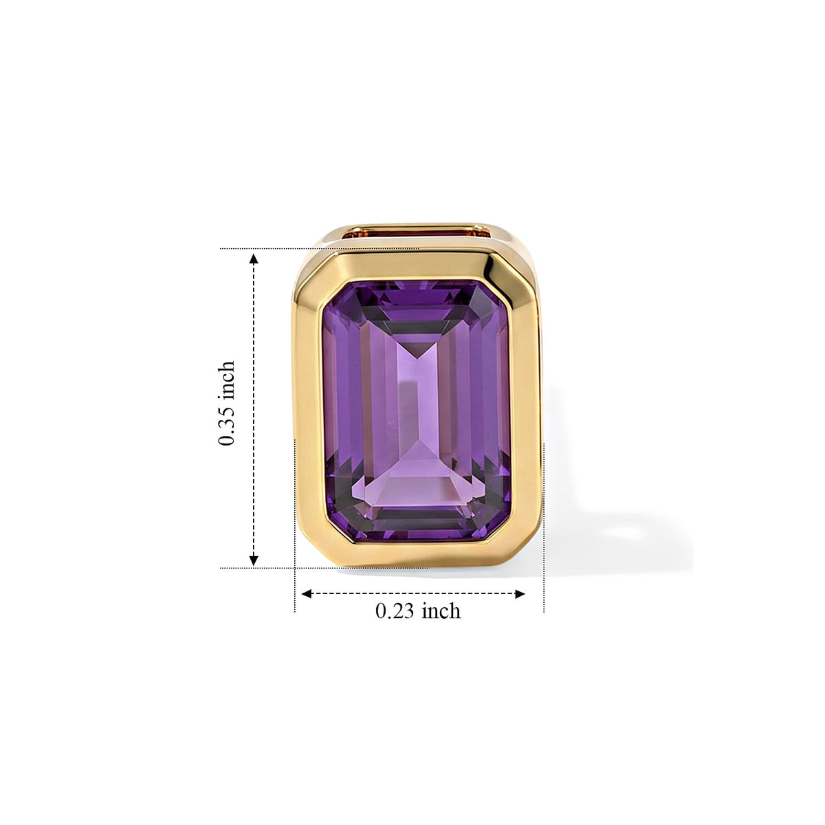 EverTrue African Amethyst Earrings, Ring (Size 5) and Pendant in 18K YG Plated with ION Plated YG Stainless Steel Necklace (20 Inches) 5.00 ctw