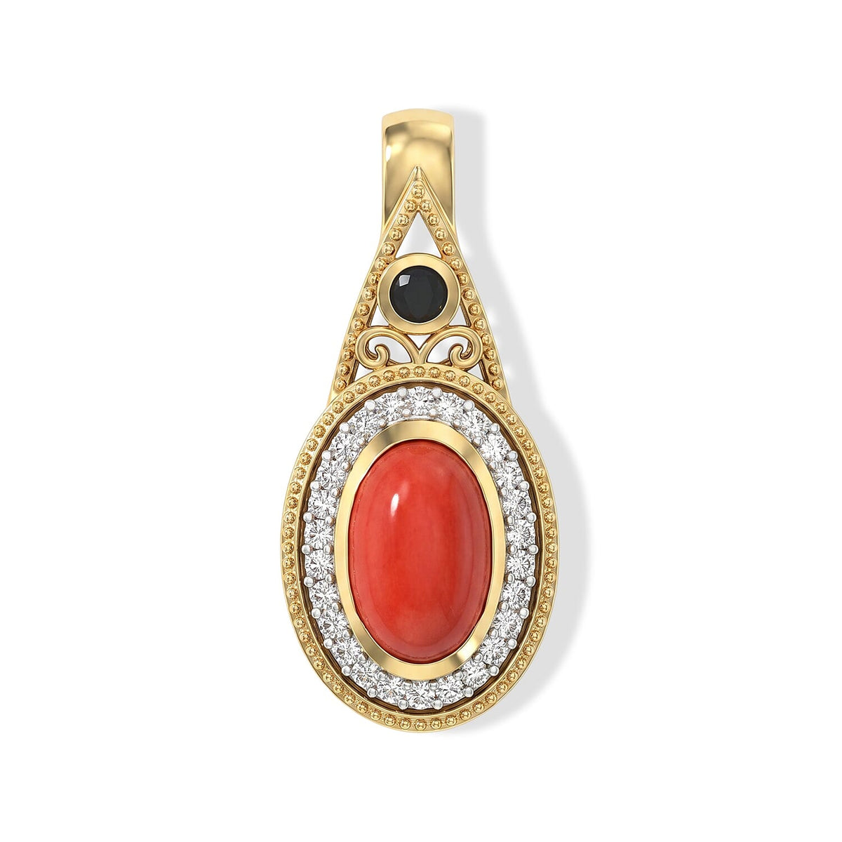 Pendant with Torn Chain 19DC (Size 20) in 18K YG Vermeil Sterling Silver 2.52 ctw