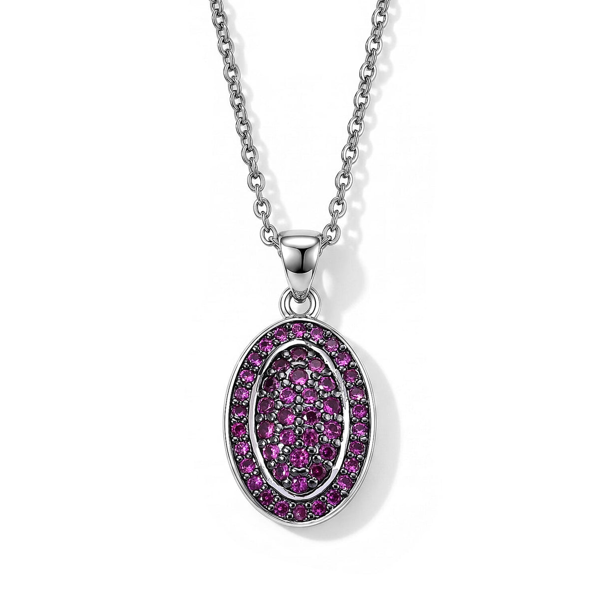 Epic Deal EverTrue Lab Created White Sapphire Pendant in Platinum Bond with Stainless Steel Necklace (20 Inches) 1.10 ctw