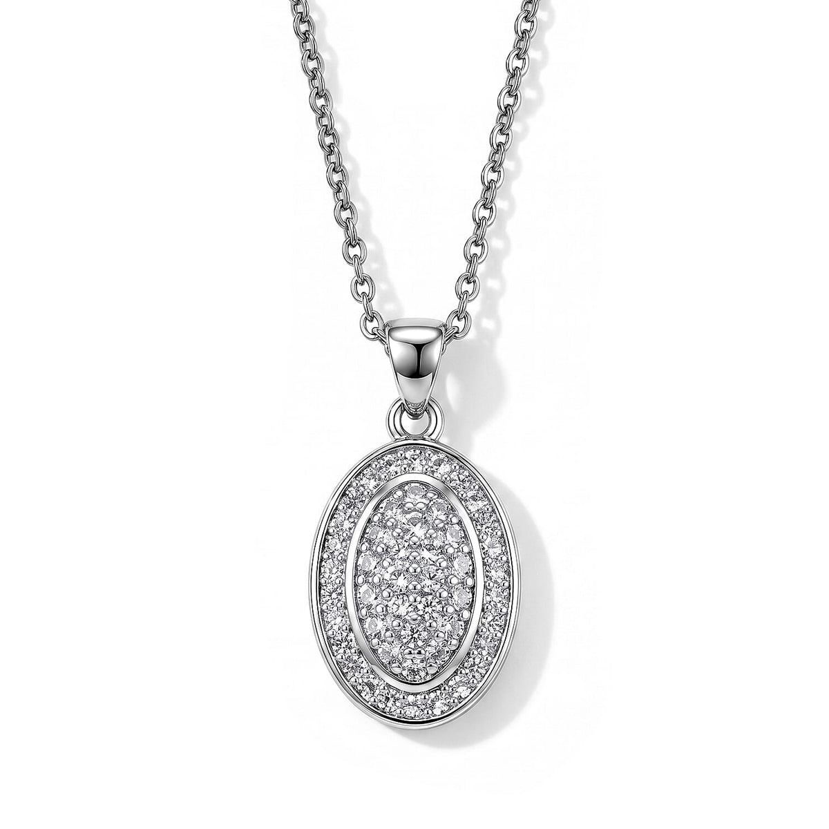 Epic Deal EverTrue Lab Created White Sapphire Pendant in Platinum Bond with Stainless Steel Necklace (20 Inches) 1.10 ctw