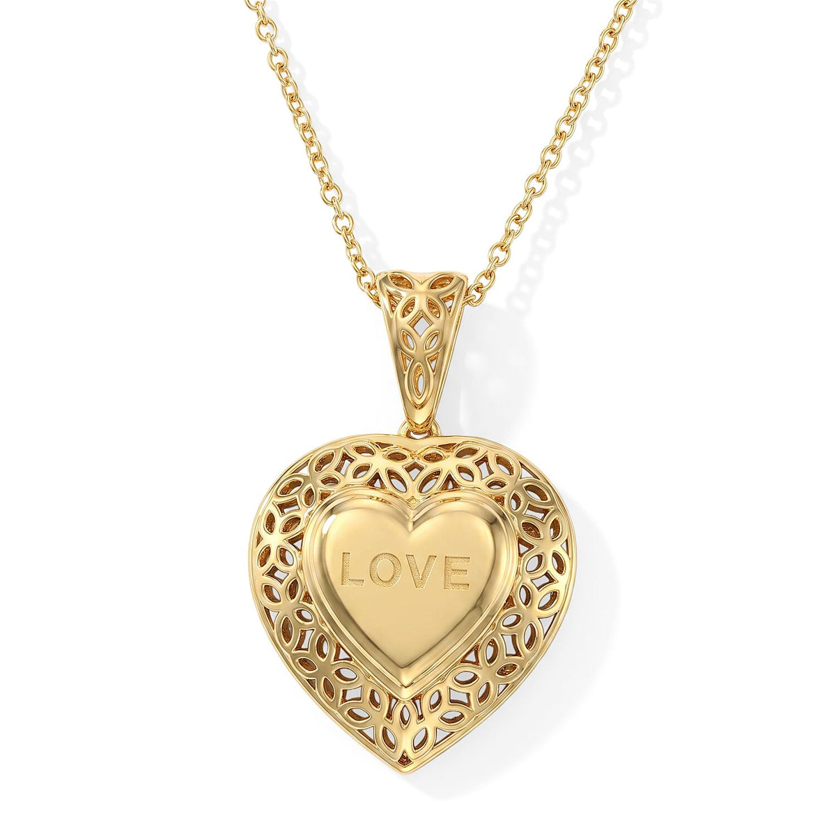 EverTrue Pendant in 18K YG Plated Bronze with ION Plated YG Stainless Steel Necklace 20 Inches