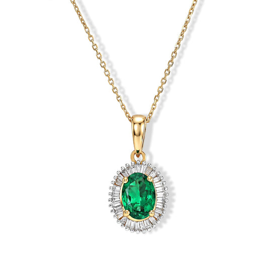 Luxoro AAA Tsavorite Garnet and Diamond I2 0.90 ctw Pendant Necklace in 10K Yellow Gold 20 Inches