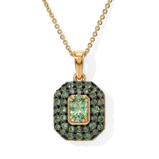 D''Joy Premium Tsavorite Garnet Pendant Necklace (20 Inches) in 18K Vermeil YG Over Sterling Silver 1.30 ctw