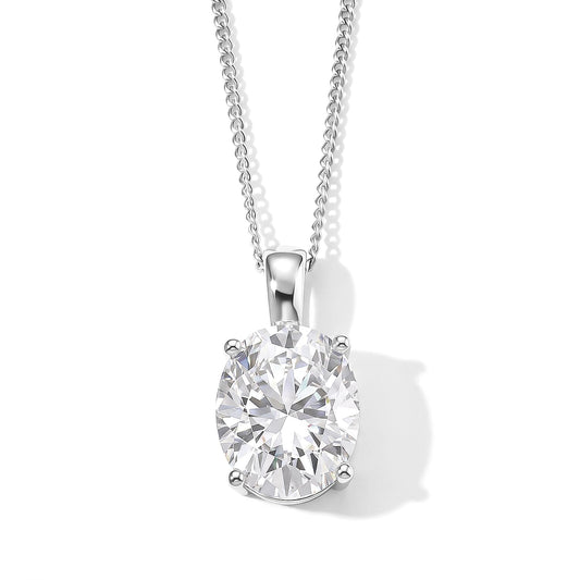 D''Joy Moissanite 3.75 ctw Pendant Necklace in Rhodium Over Sterling Silver 18 Inches