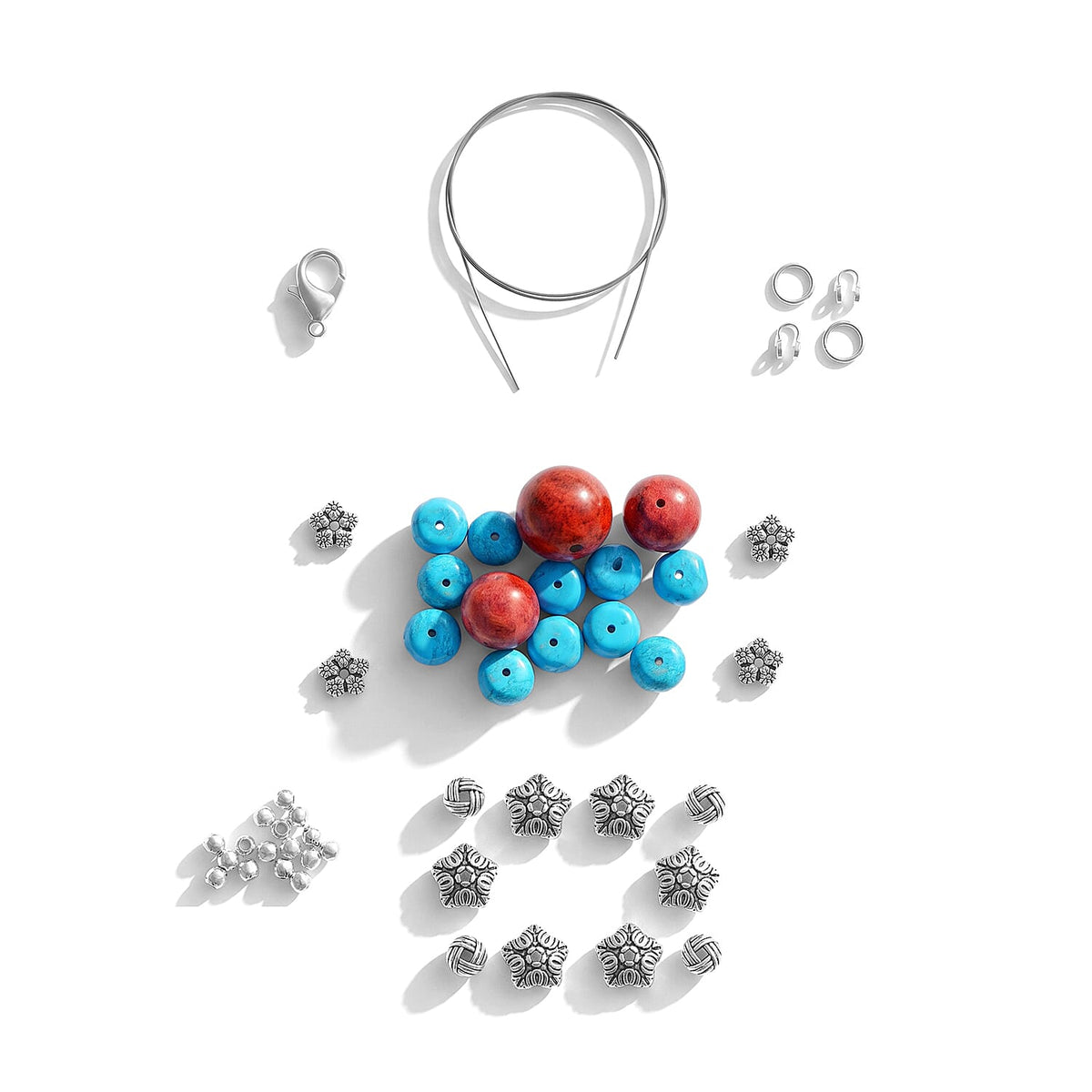 Coral and Magnesite Bracelet Kit