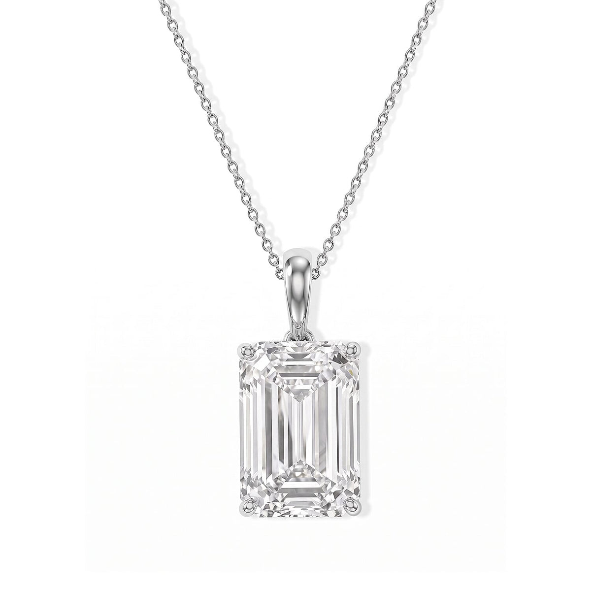 Doorbuster IGI Certified Luxuriant Asscher Cut Lab Grown Diamond G VS 7.00 ctw Pendant Necklace in 950 Platinum 5.30 Grams 18 Inches