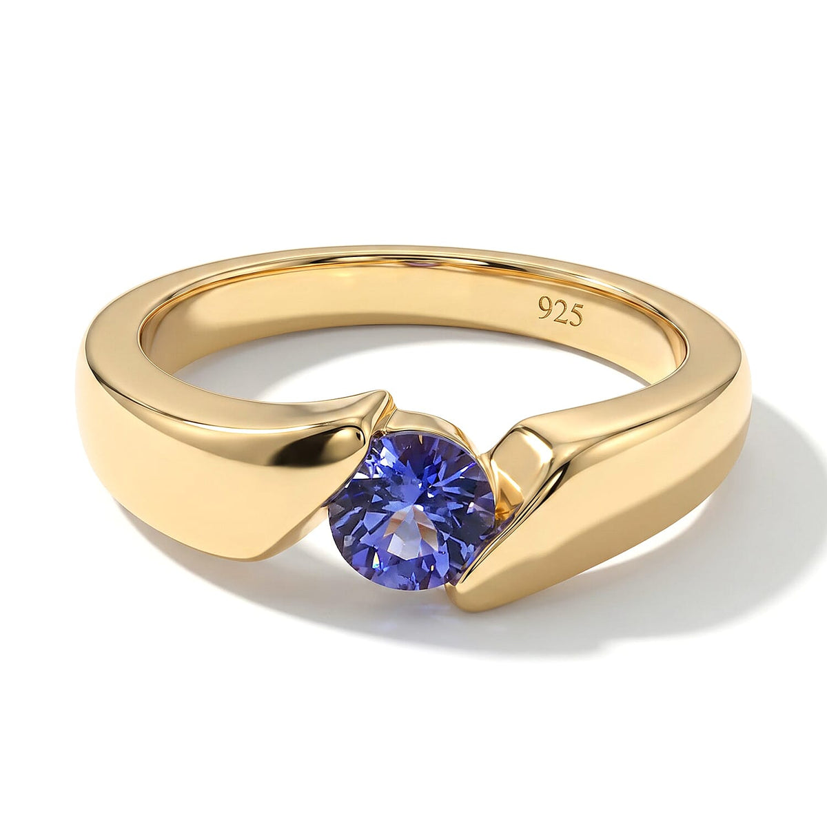 Tanzanite Ring in 14K YG Over Sterling Silver (Size 9.0) 0.50 ctw
