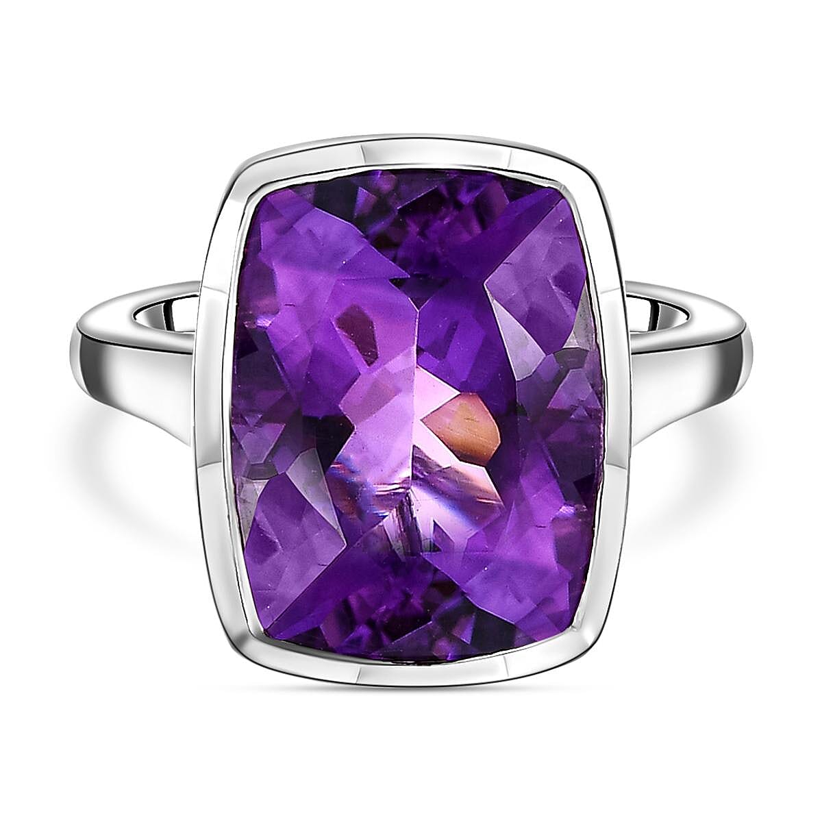 Moroccan Amethyst Ring in Platinum Over Sterling Silver (Size 8.0) 10.00 ctw