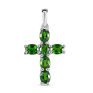 Chrome Diopside Pendant in Platinum Over Sterling Silver 1.05 ctw