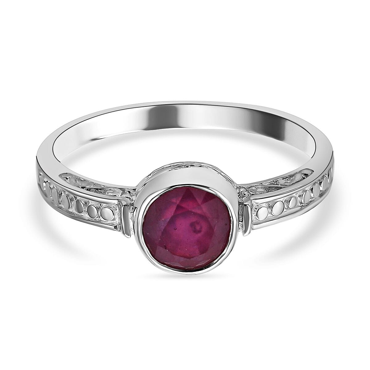 Treated Ruby Ring in Sterling Silver (Size 11.5) 1.75 ctw