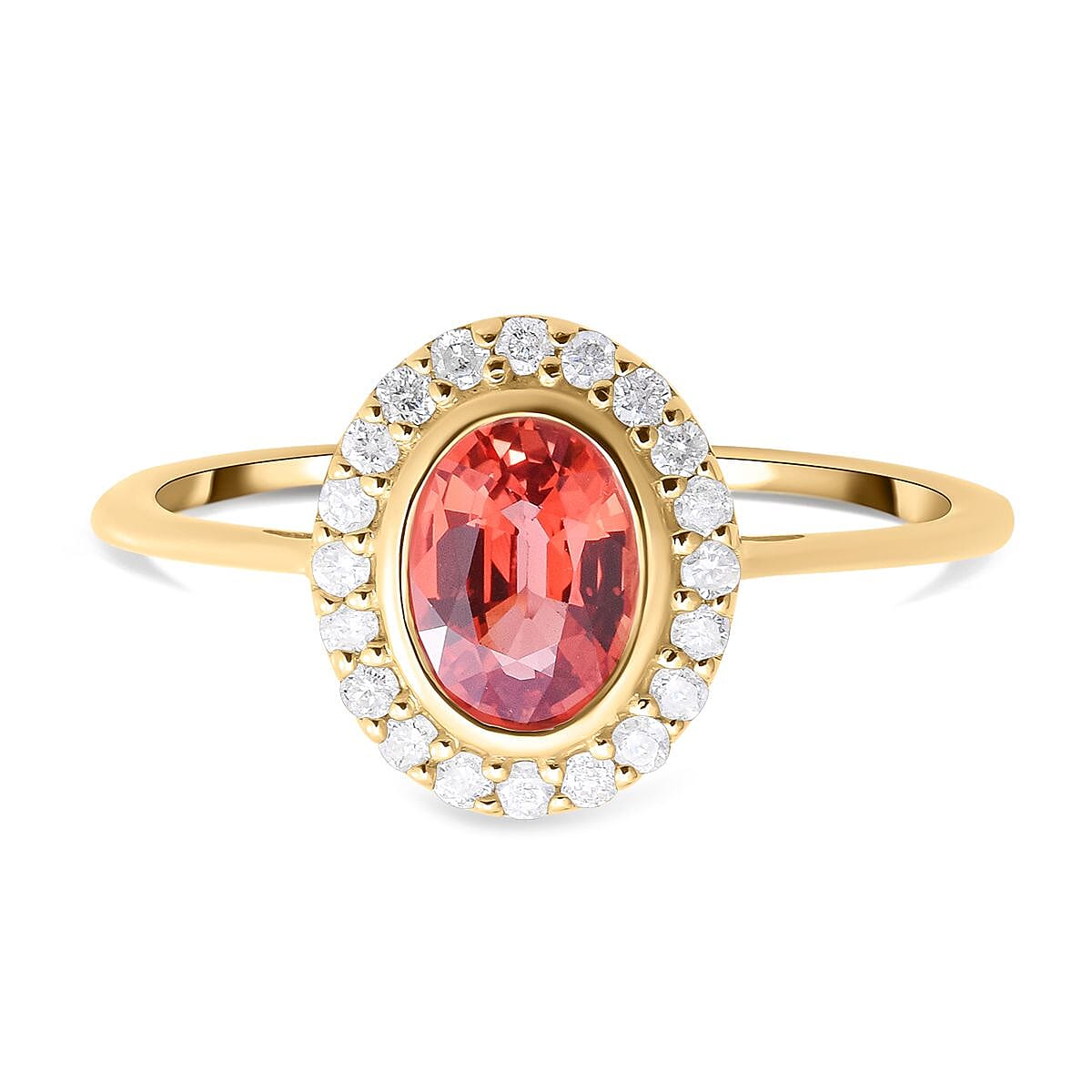 14K Yellow Gold AAA Songea Sapphire, Diamond (I1) (0.18 cts) Ring (Size 10.0) 1.30 ctw