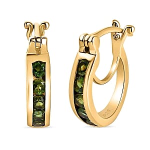 Chrome Tourmaline Earrings in 18K Vermeil YG Over Sterling Silver 0.80 ctw