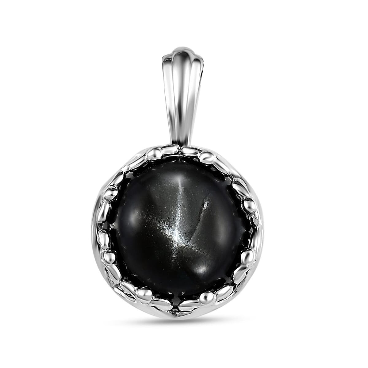 Black Star Diopside Pendant in Platinum Over Sterling Silver 11.00 ctw