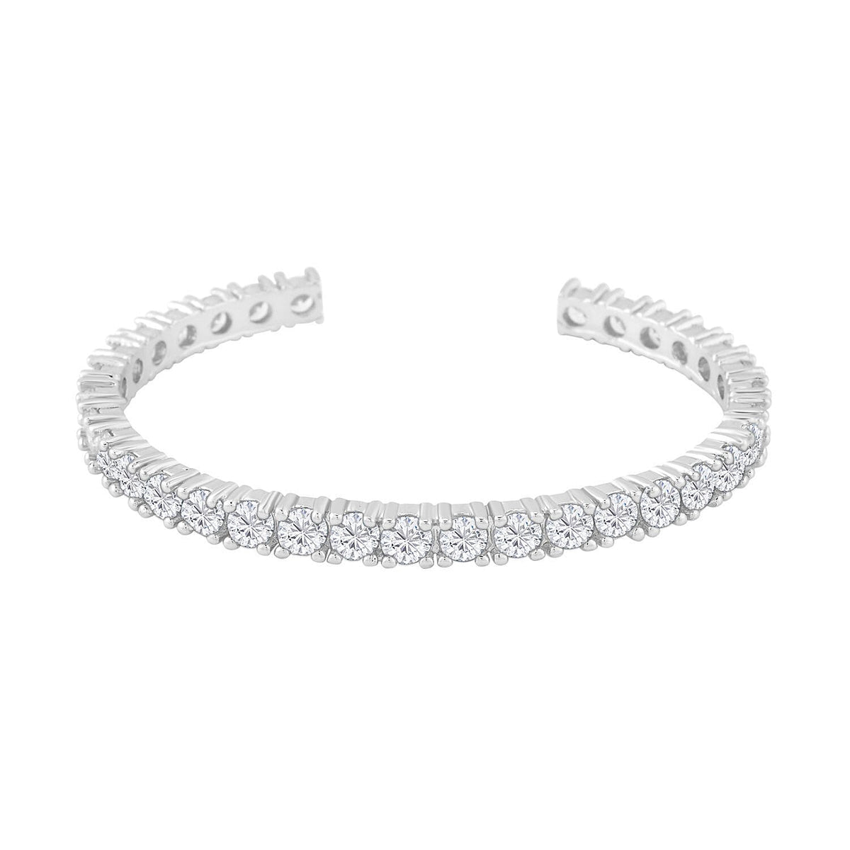 Austrian Crystal Bangle Bracelet in Platinum Bond (6.5 In)