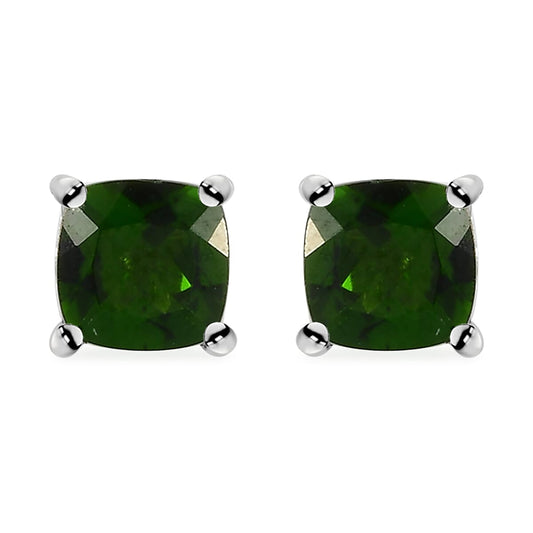 Chrome Diopside Stud Earrings in Platinum Over Sterling Silver 1.25 ctw