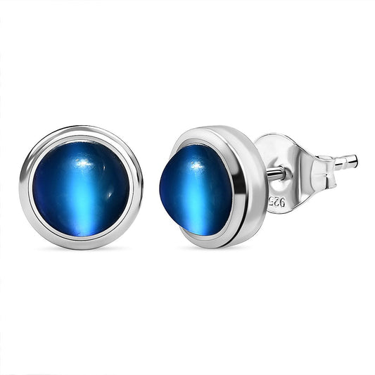 Aurora Moonstone Earrings in Platinum Over Sterling Silver 3.00 ctw