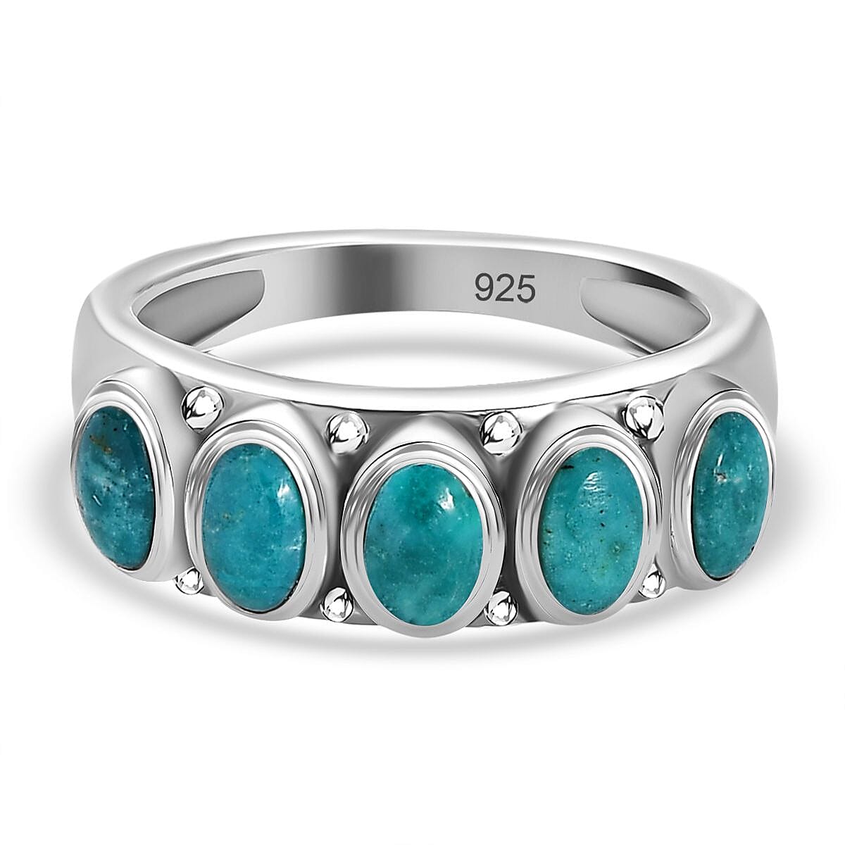Sierra Nevada Turquoise Ring in Platinum Over Sterling Silver (Size 8.0) 1.10 ctw