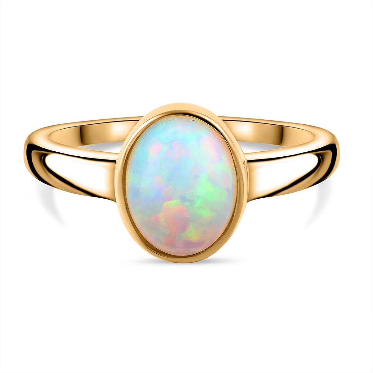 Ethiopian Welo Opal Solitaire Ring in Sterling Silver (Size 8.0) 1.25 ctw