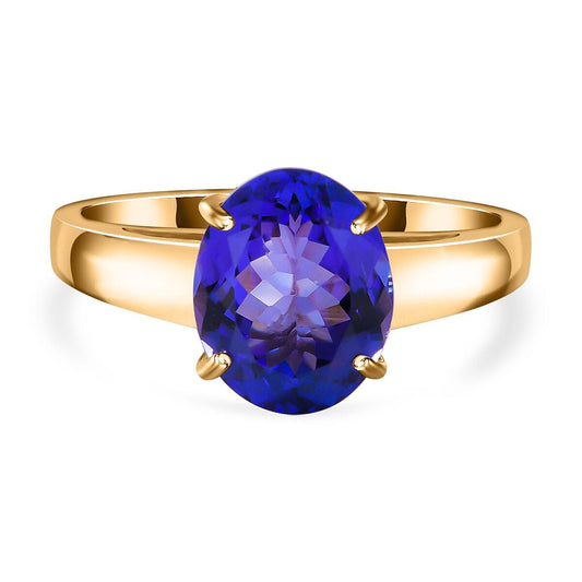 14K Yellow Gold AAA Tanzanite Ring (Size 11.5) 2.68 ctw